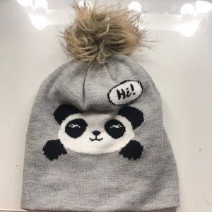 Toddler Pom Pom Panda Hat